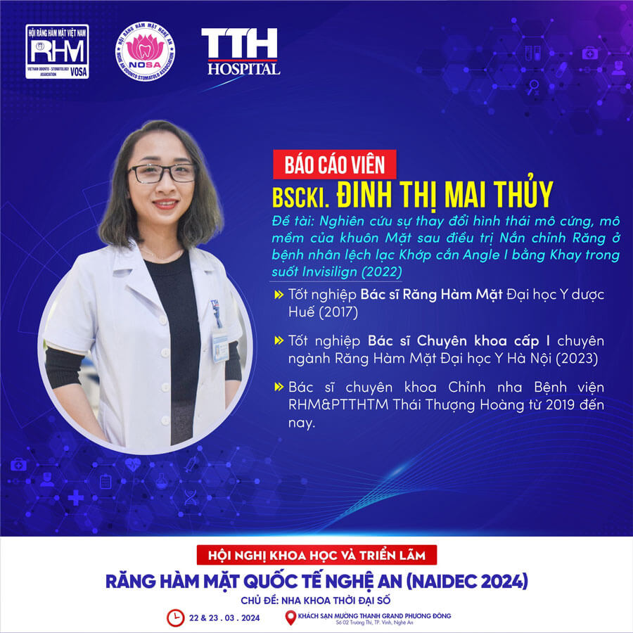 bác sĩ Đinh Thị Mai Thủy tại hội nghị Răng hàm mặt NAIDEC 2024