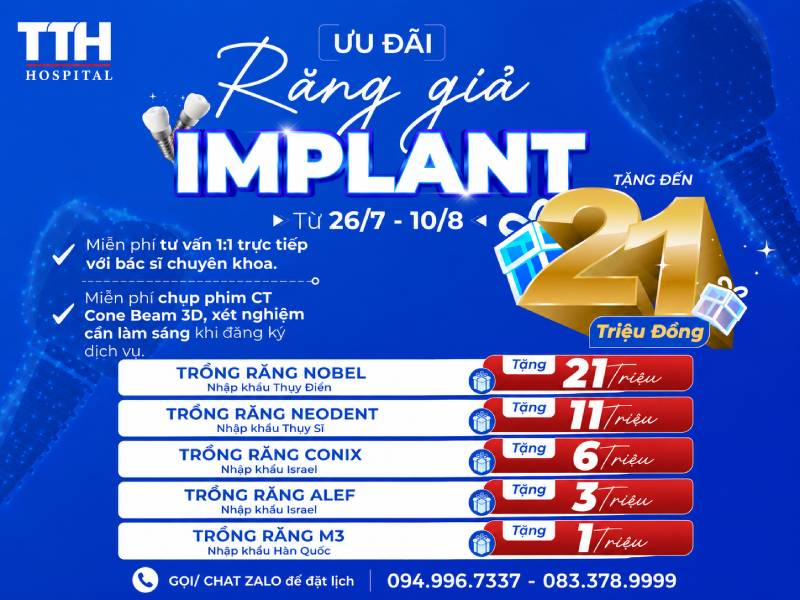 Chương trình ưu đãi trồng răng implant