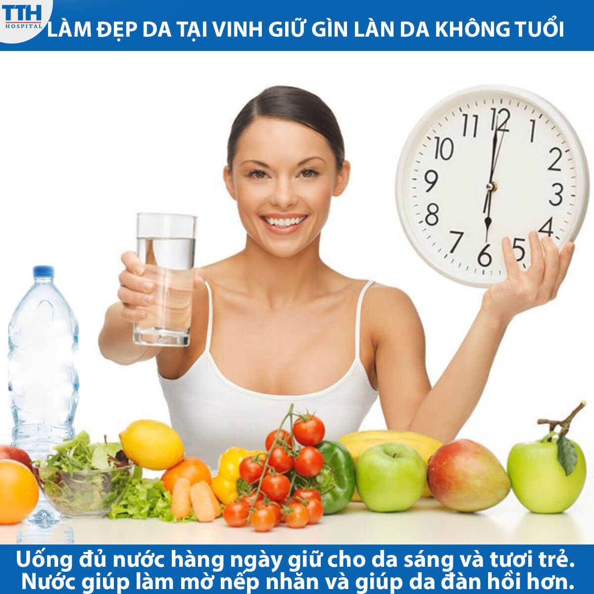 Làm đẹp gia tại vinh vần uống đủ nước