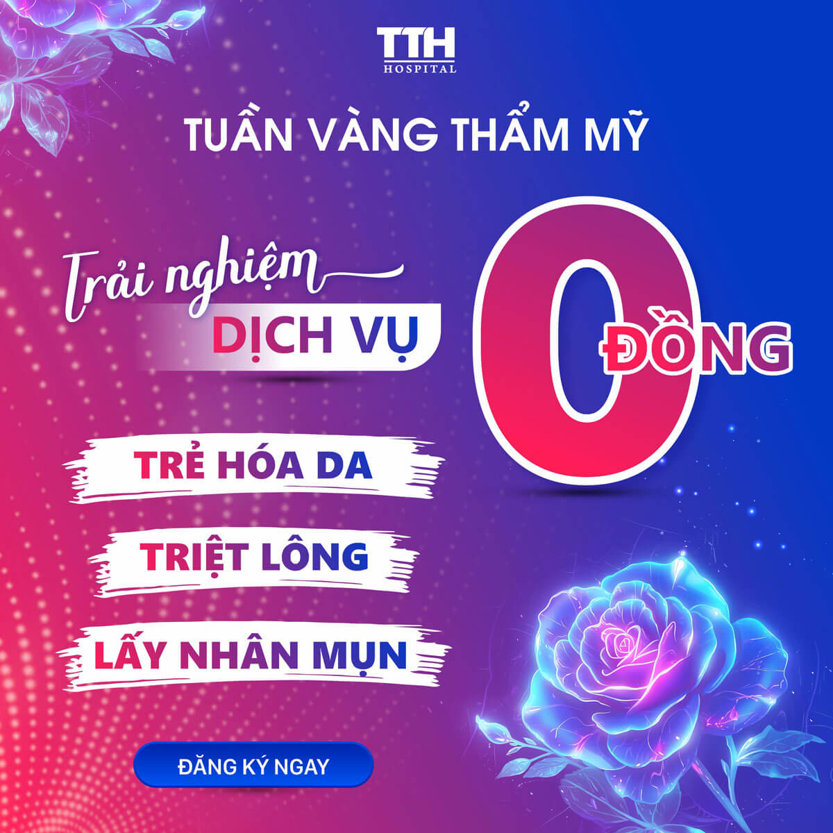 Trải nghiệm dịch vụ 0đ tại Chương Trình Tuần Vàng Thẩm Mỹ