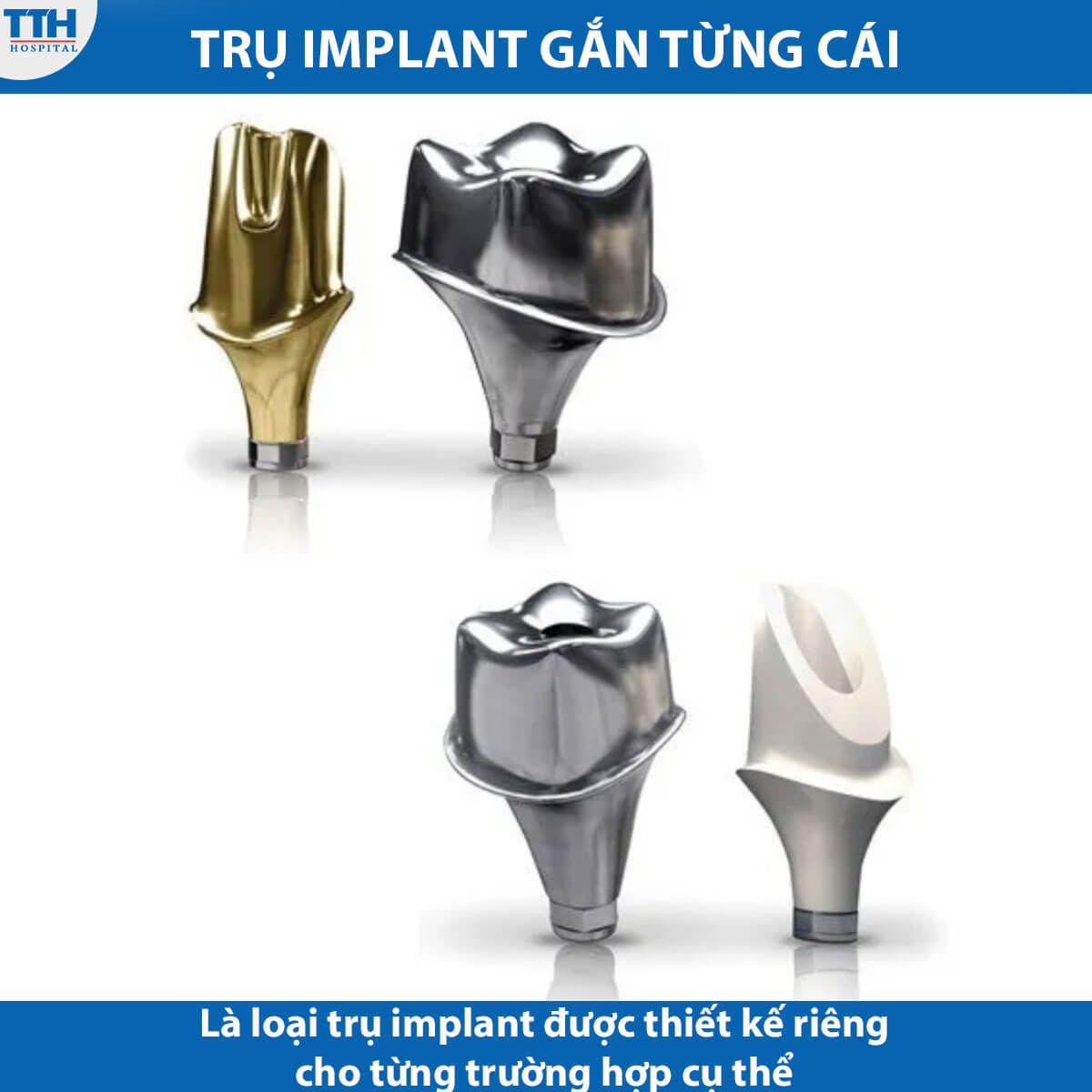 Trụ implant gắn từng cái