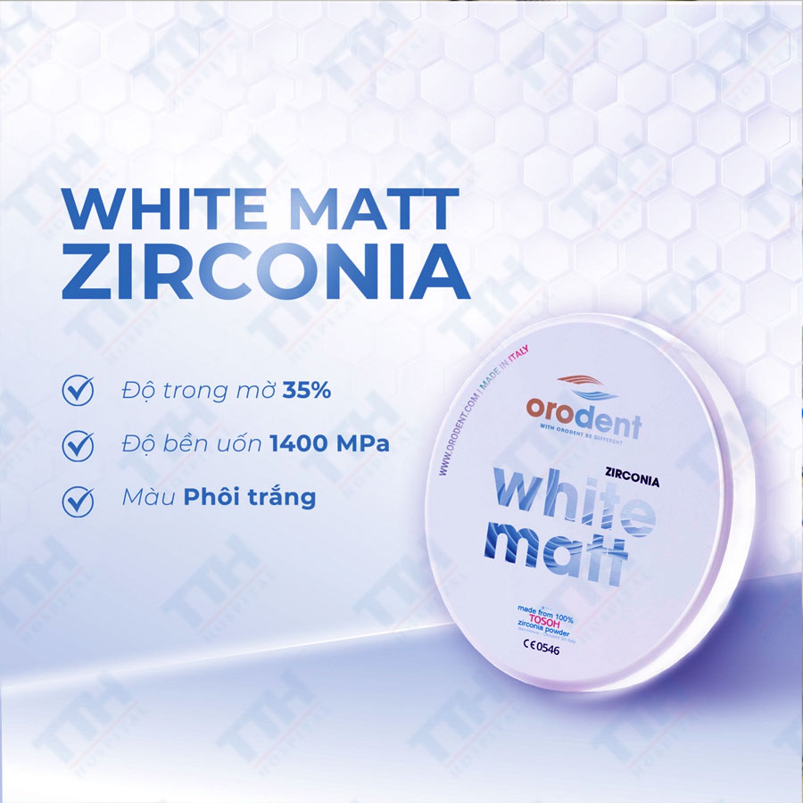 Răng Sứ Orodent White Matt Zirconia – Độ Bền Hoàn Hảo