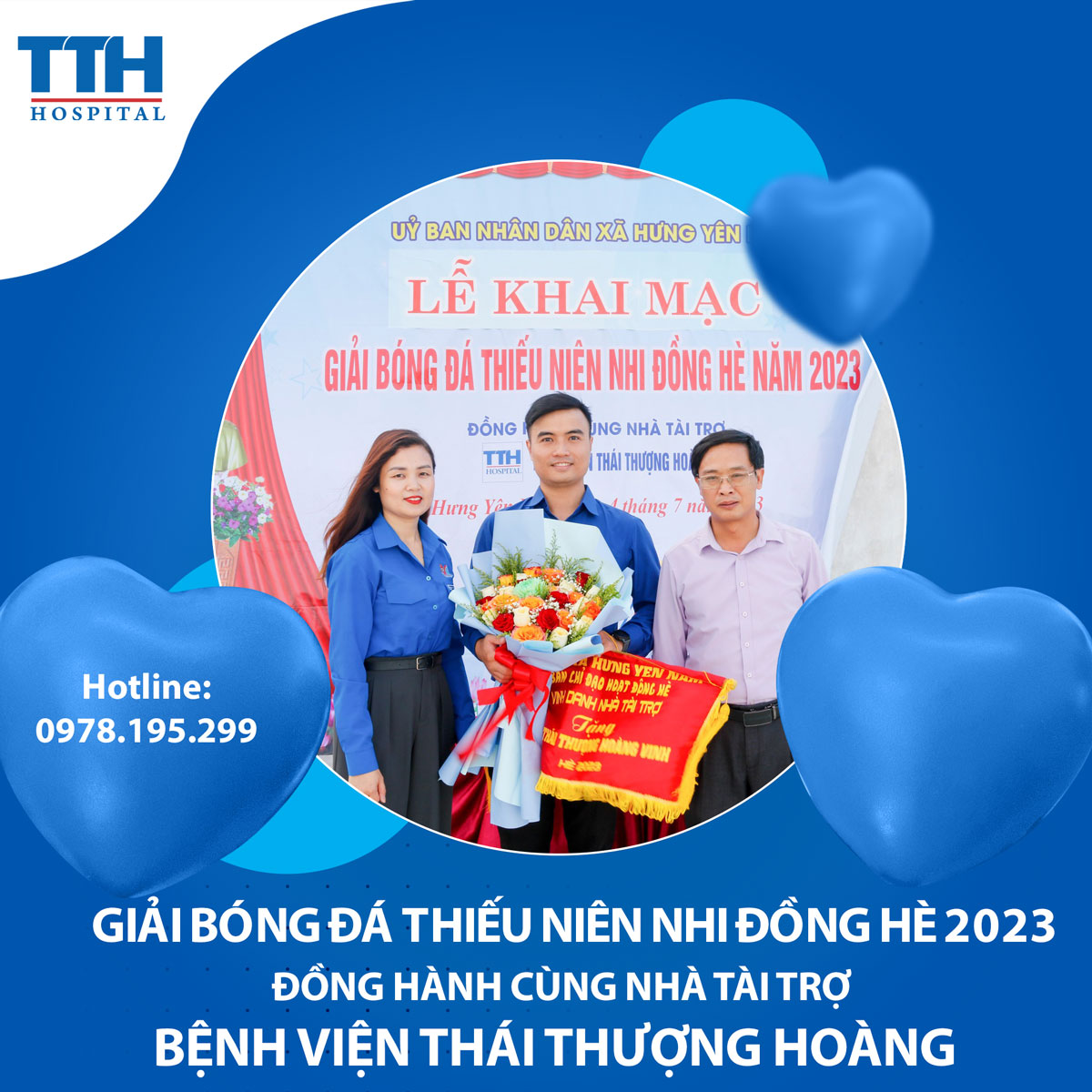Bệnh viện Thái Thượng Hoàng Tài trợ giải bóng đá thiếu niên nhi đồng xã Hưng Yên Nam - Hưng Nguyên